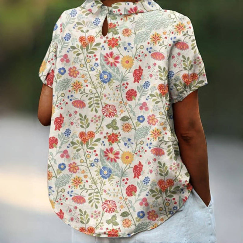Flora | Vintage Floral Print Blouse