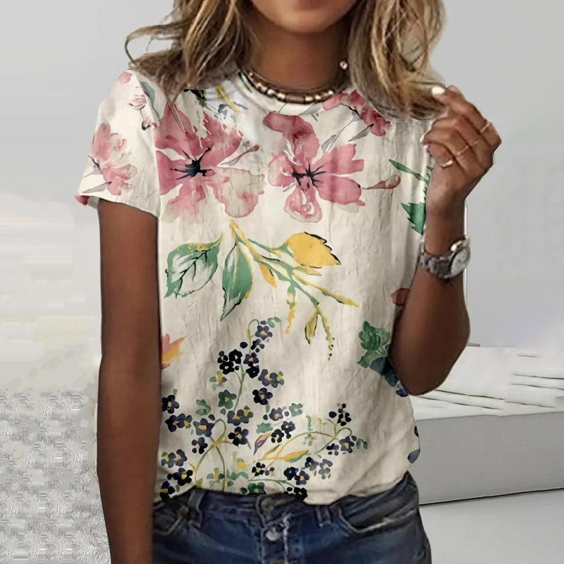 Clara | Vintage Floral Print T-Shirt