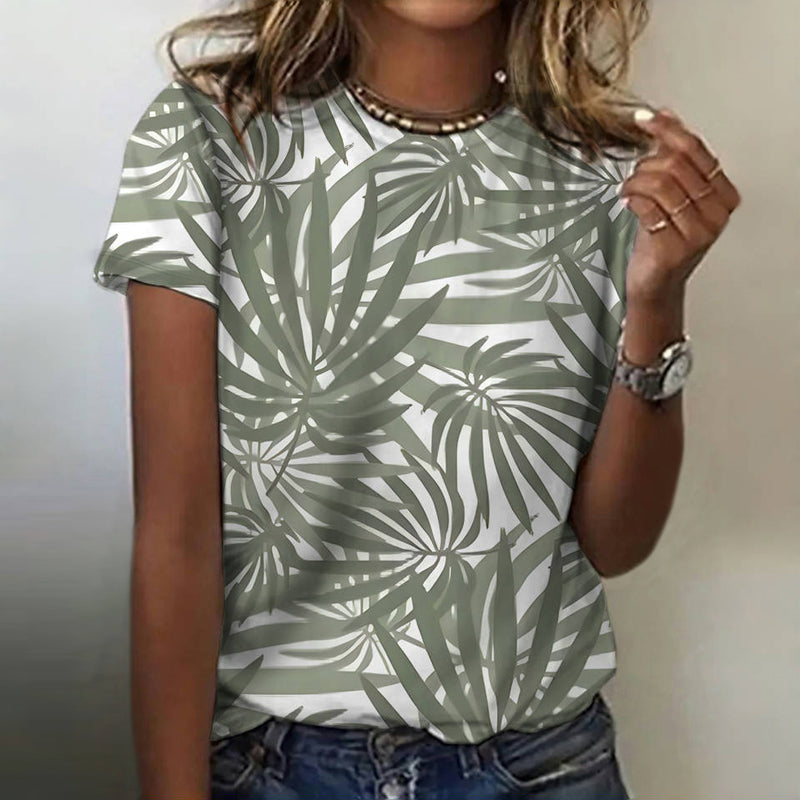 Palma | Vintage Leaf Print T-Shirt