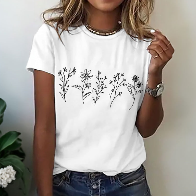 Willow | Casual Floral Print T-Shirt