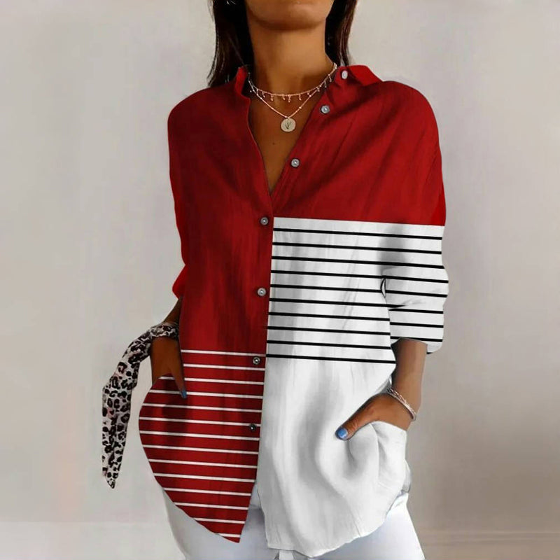 Charlotte | Colour Block Striped Blouse
