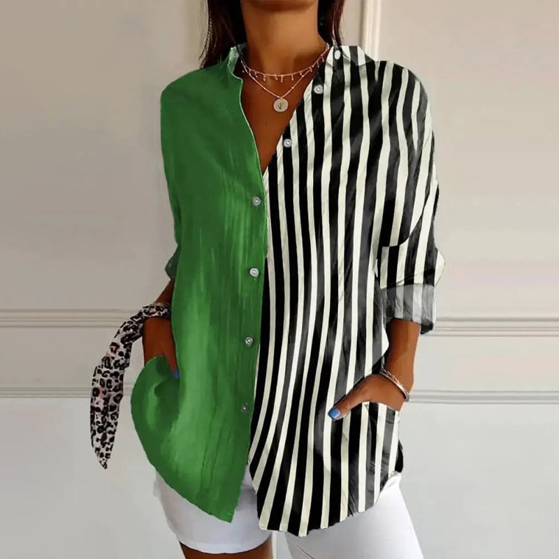 Patricia | Colour Block Striped Blouse