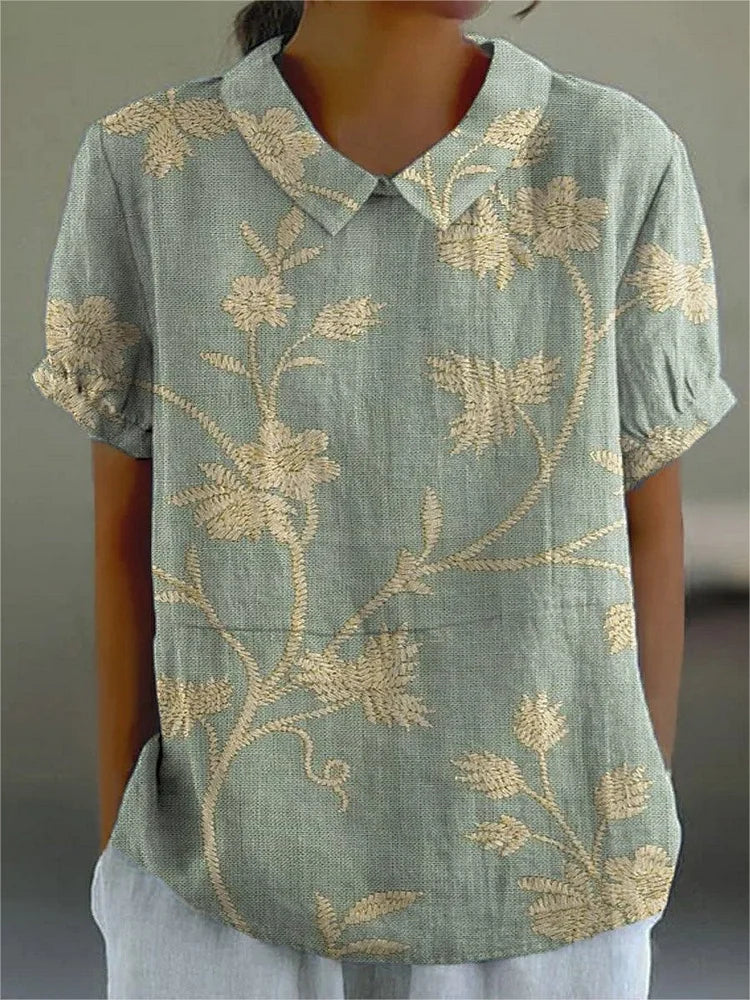 Luna | Retro Floral Shirt