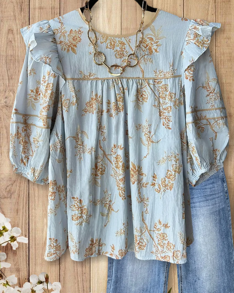 Violet | Floral Babydoll Blouse
