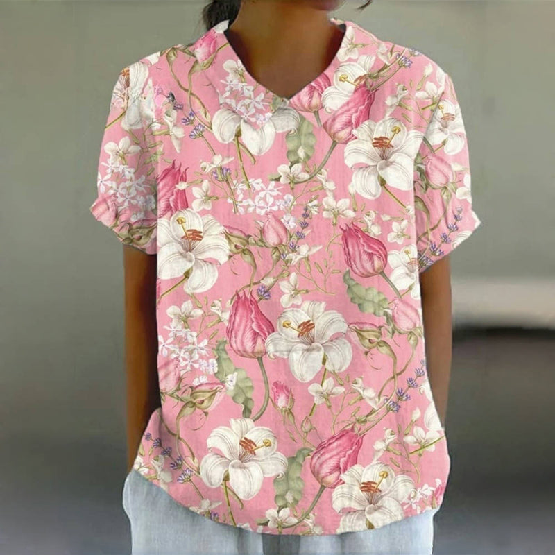 Rose | Vintage Floral Print Blouse