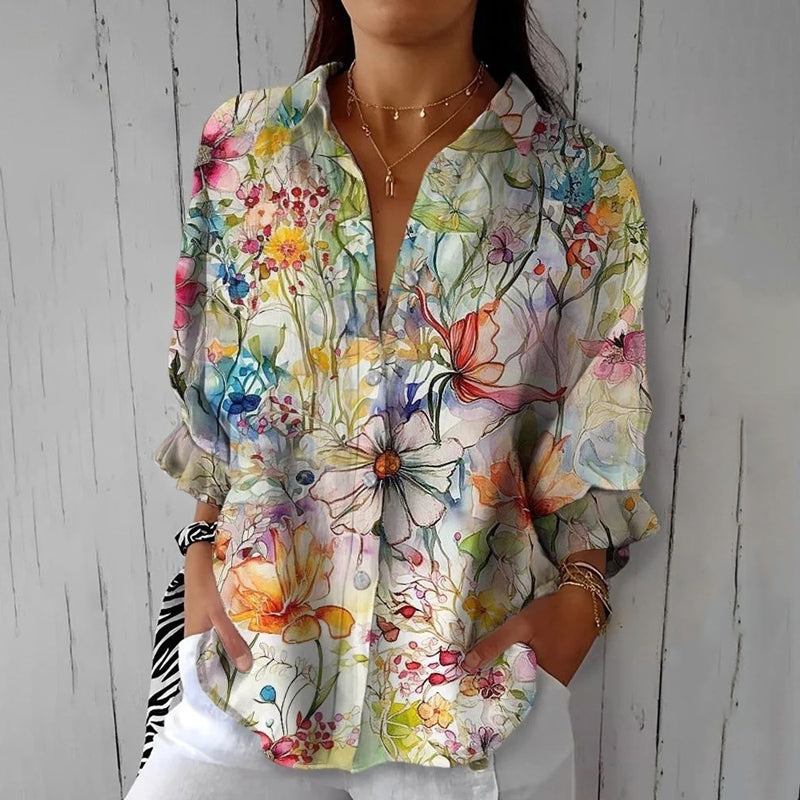 Victoria | Floral Art Print Blouse