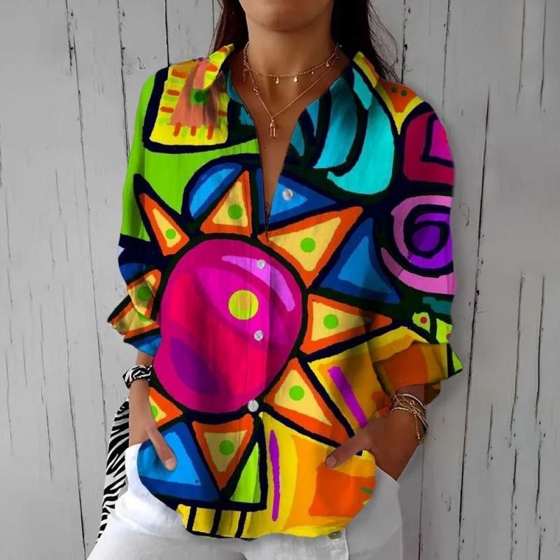 Deborah | Colourful Abstract Print Blouse