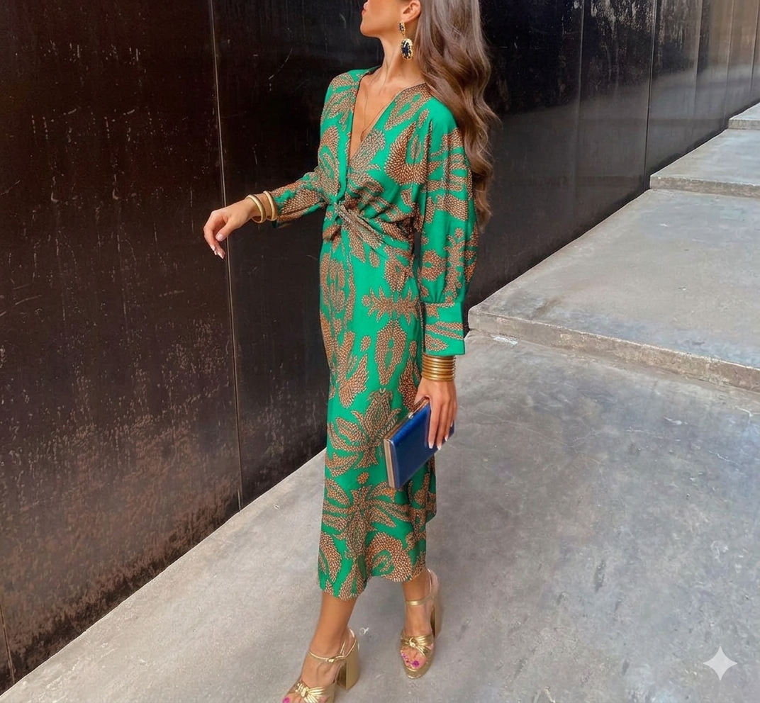 Vivienne | Printed Midi Dress