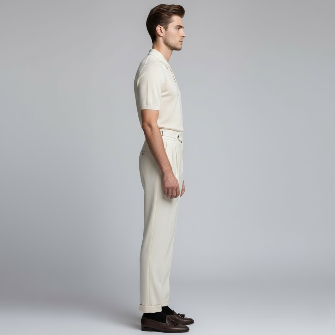 Heritage Staples Men’s Trousers with Double-Button & Side Adjusters
