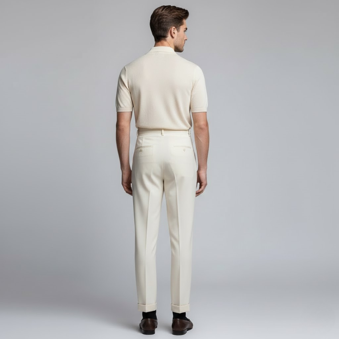 Heritage Staples Men’s Trousers with Double-Button & Side Adjusters