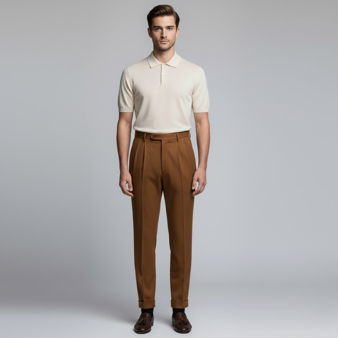 Heritage Staples Men’s Trousers with Double-Button & Side Adjusters