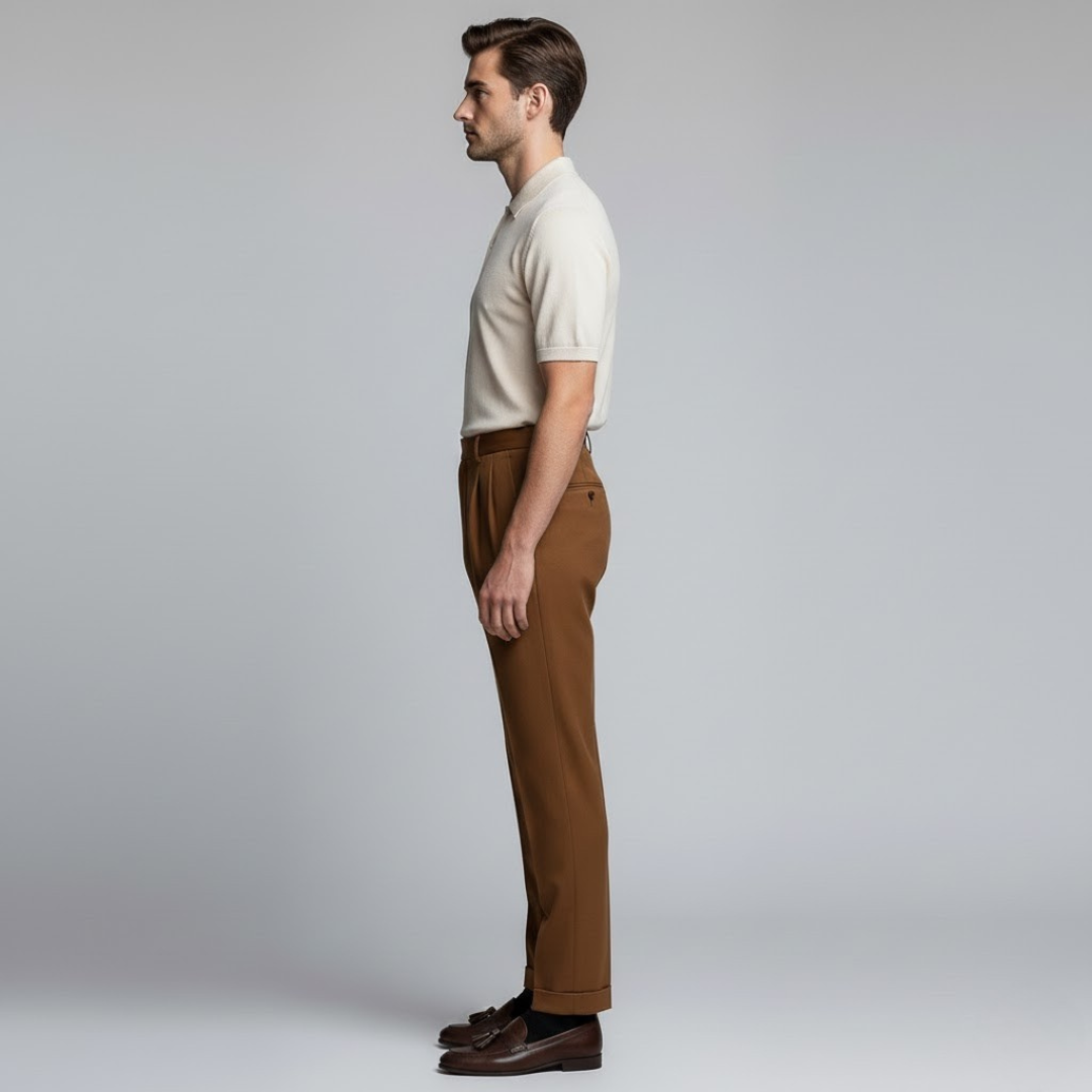 Heritage Staples Men’s Trousers with Double-Button & Side Adjusters