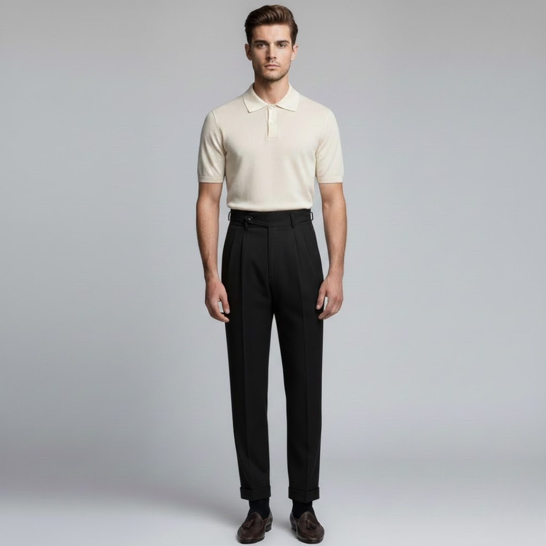 Heritage Staples Men’s Trousers with Double-Button & Side Adjusters