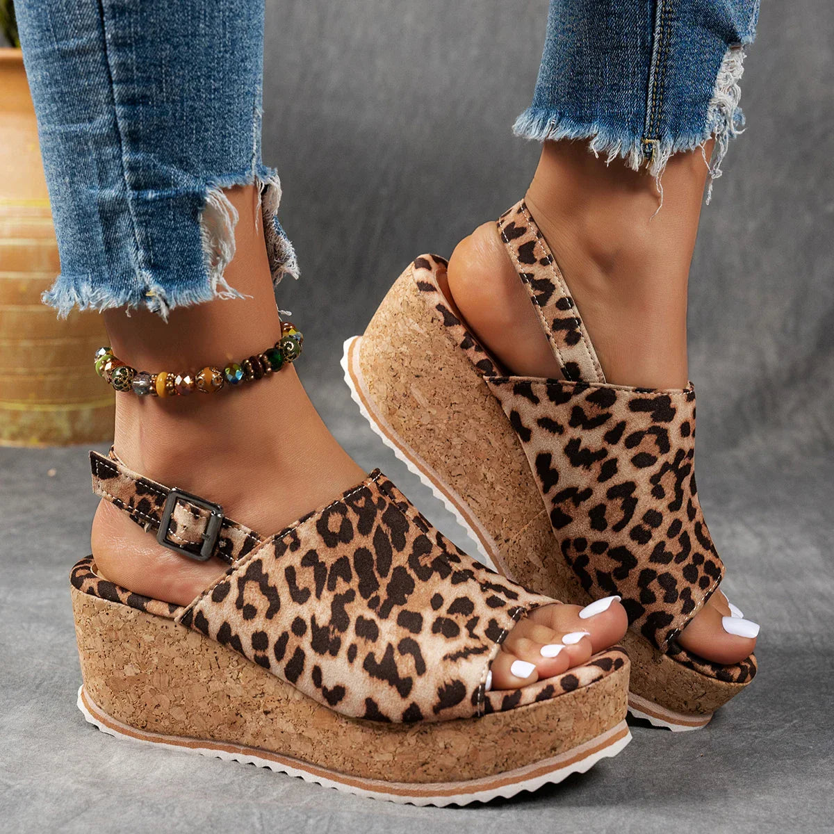 Cassandra | Cork Wedge Sandals