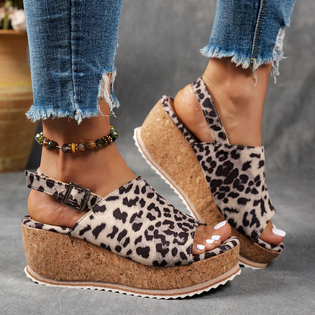 Cassandra | Cork Wedge Sandals