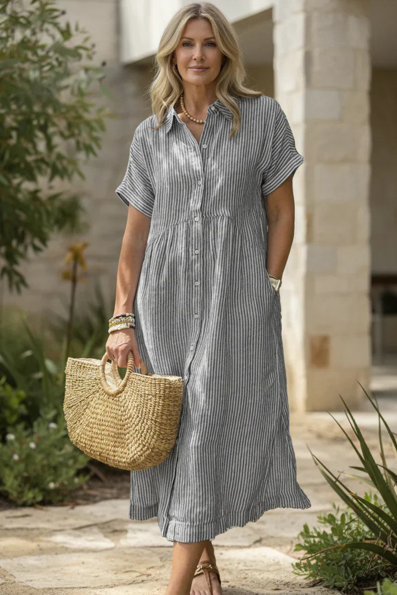Caroline | Striped Midi Dress
