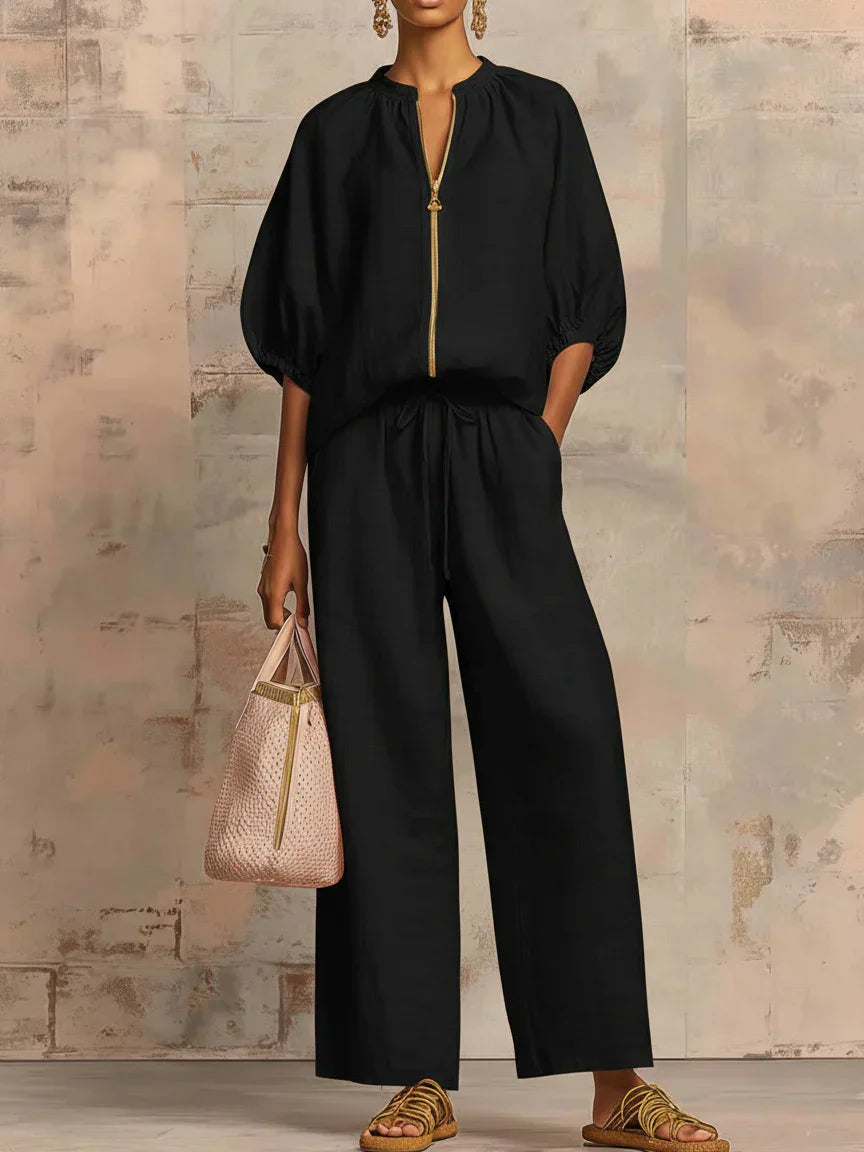 Alba | Button-Front Two-Piece Set