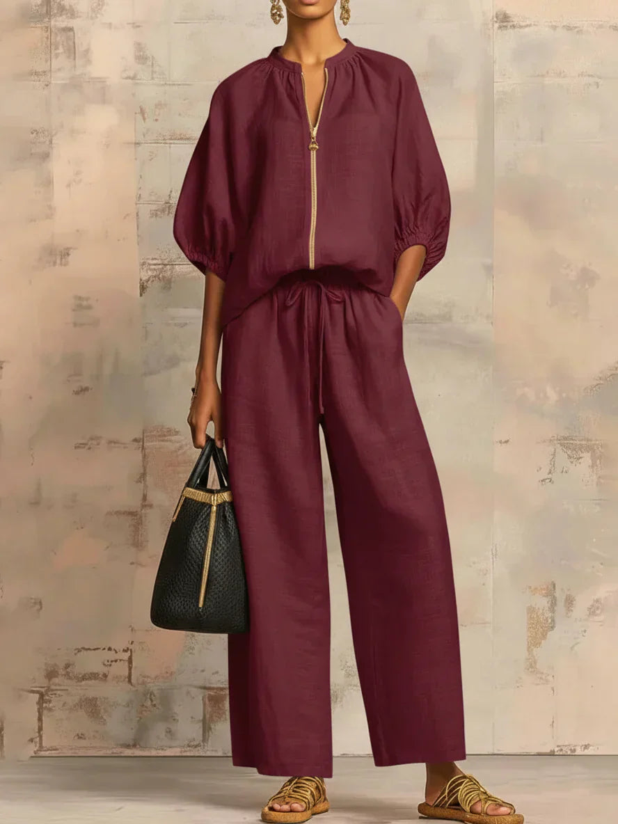 Alba | Button-Front Two-Piece Set