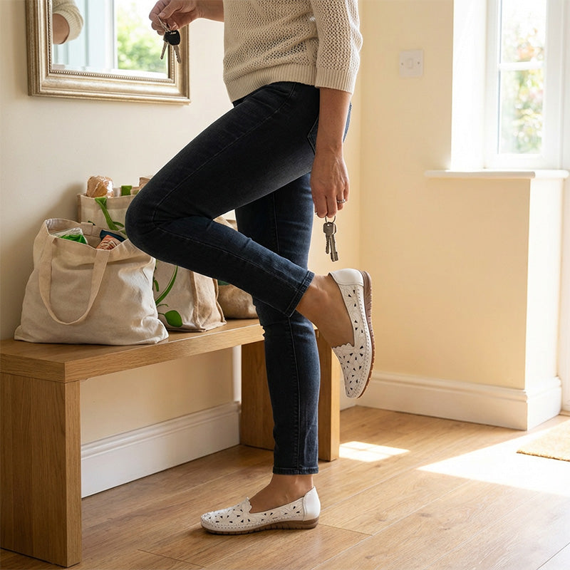 Evelyn | Breathable Floral Cutout Loafers