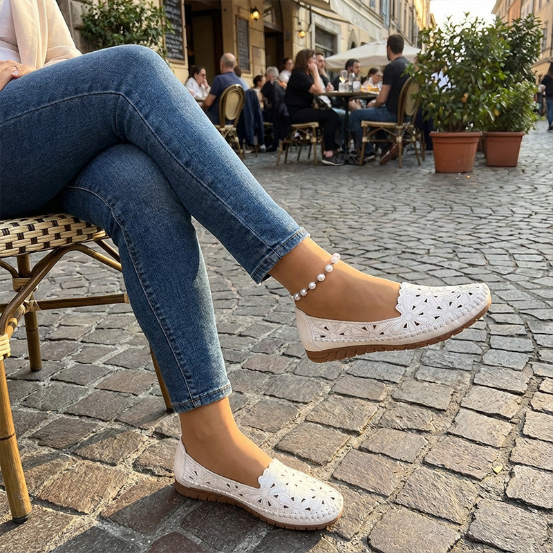 Evelyn | Breathable Floral Cutout Loafers